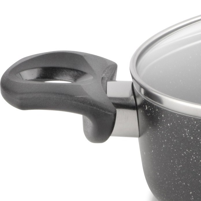 تابه 24 دودسته درب شیشه با رینگ استیل مشکی - تیارا - Image 3