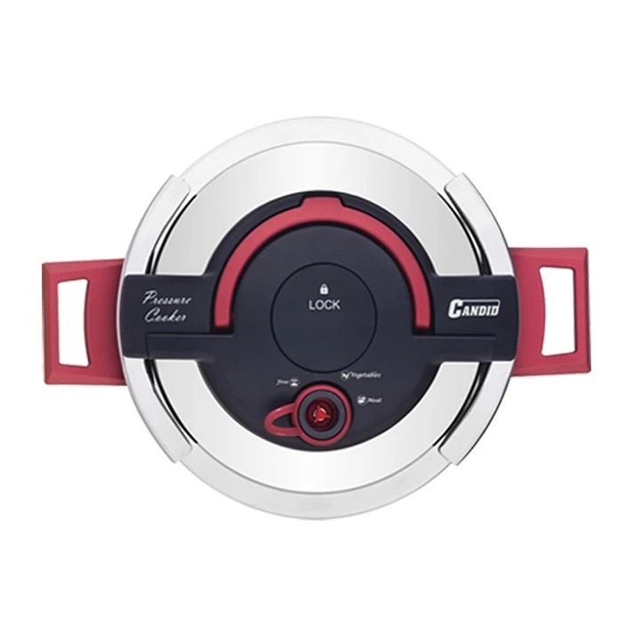 زودپز دو دسته هلیوس 6 لیتری با درب پیرکس زرشکی - کاندید - Image 2