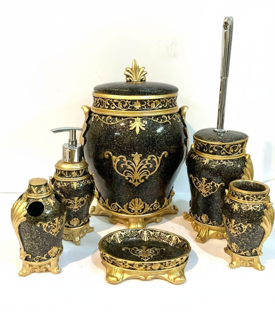 ست سرویس بهداشتی 6 تیکه مدل تاج-ژیوار