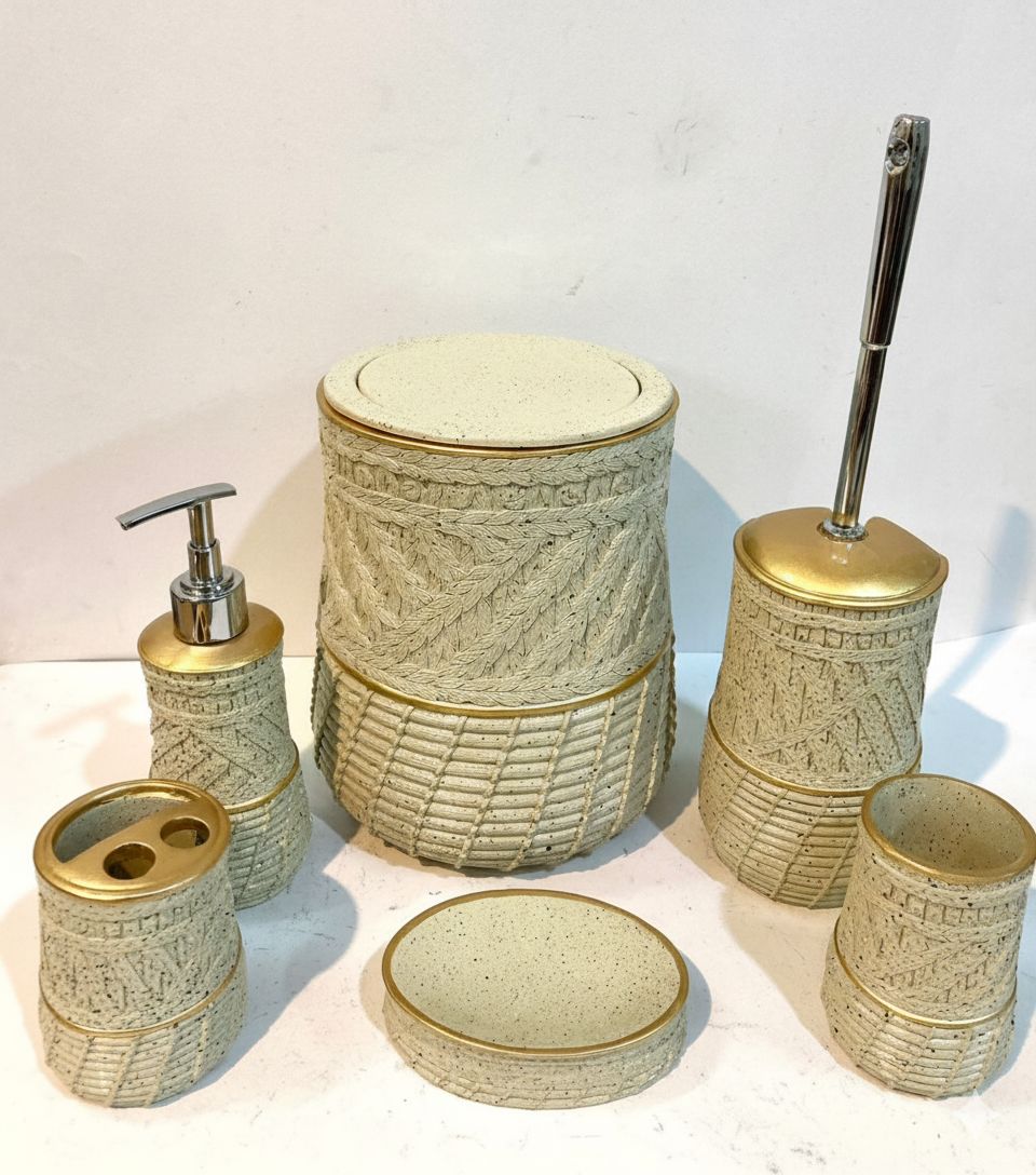 ست سرویس بهداشتی 6 تیکه مدل سبد حصیری-ژیوار - Image 2