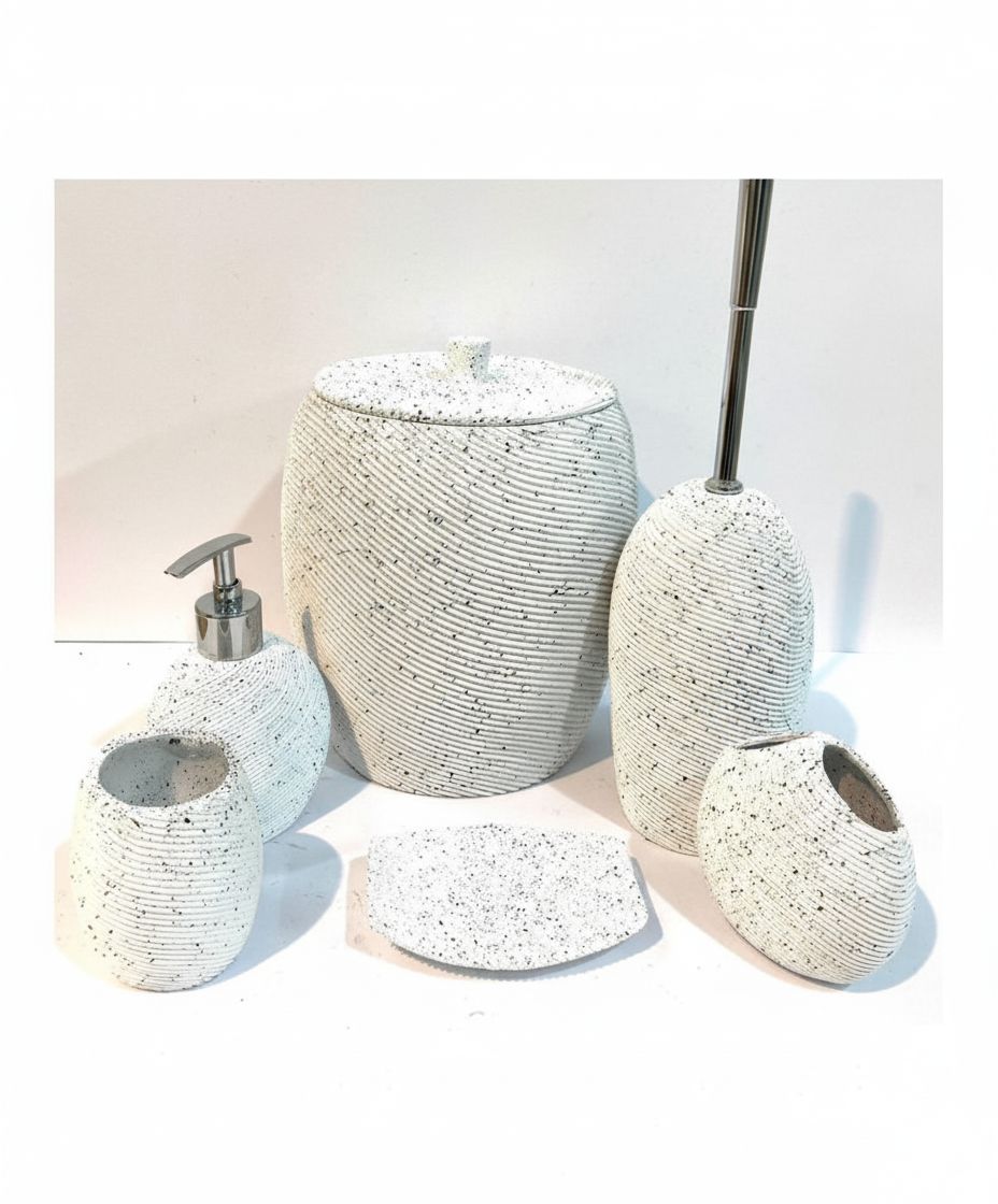 ست سرویس بهداشتی 6 تیکه مدل موج منحنی-ژیوار